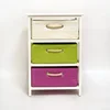 3 drawers indoor wooden cabinet with basket
