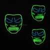 New EL wire Halloween Anger Warriors Mask Flashing LED Neon Glowing light Masquerade Party Decoration+3V Sound Activated Driver