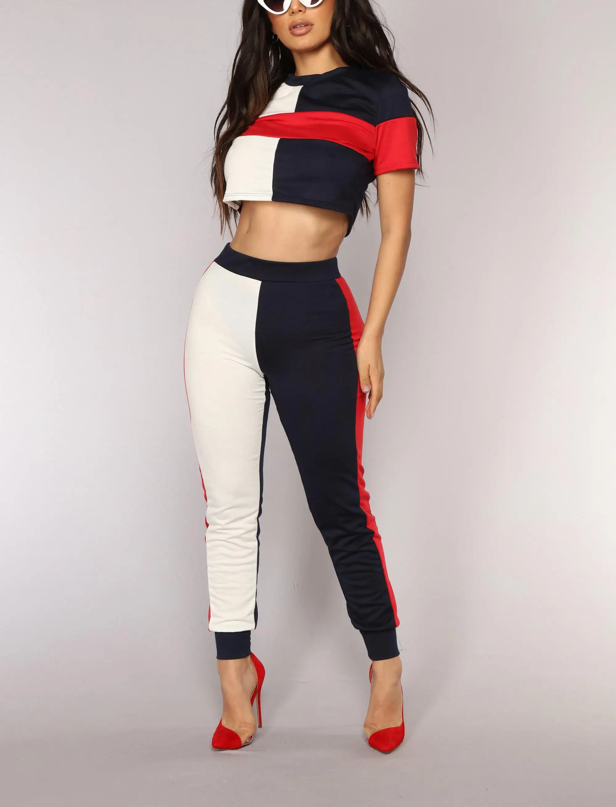 name : custom women color block  active wear slim fit  sweat