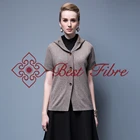 Yak down match cashmere hoodie cardigan with button leisure wear casual knitting sweater for women