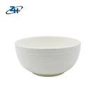 High grade new full white bone china bowl with stripes