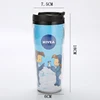 China Supplier stainless steel bamboo fiber plastic coffee mug Glitter Double Wall tumbler