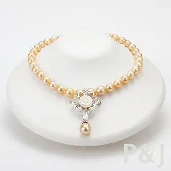 south sea pearl necklace with flower design pendant top south sea pearl necklace with flower design pendant top