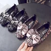 KS01066 Fashion new model glitter sequin girl loafer shoes with bow