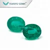 8*10mm oval nature cut green hydrothermal synthetic Colombian emerald stone price per carat