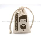 Custom Drawstring recycled organic cotton food pouch for storage with custom printing