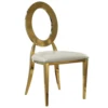 ZY00950 wholesale factory round back stackable gold dining chairs stainless steel leather banquet chairs waiting chairs