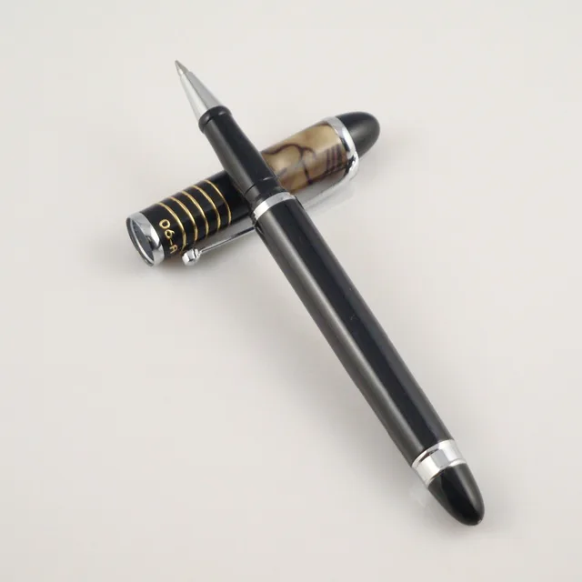 Handmade Rollerball Purple/White Resin Black Titanium/Platinum huashilai wet ink pen