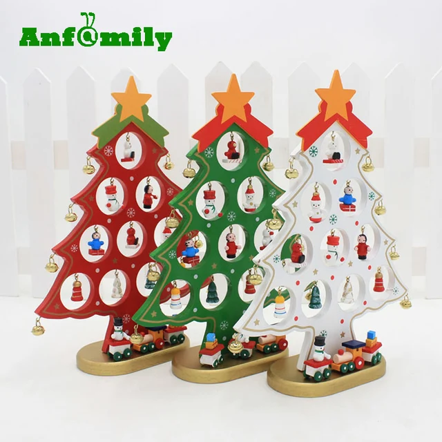 hot creative small wood christmas gift toy craft christmas tree