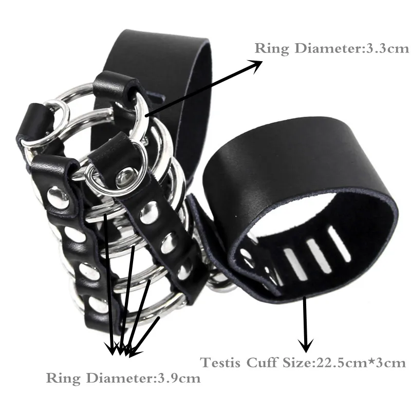Leder Männlichen Keuschheit Käfig Cock Ring Sex Spielzeug Für Männer 5