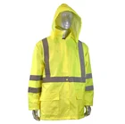 Wholesale high visibility adult reflective safety raincoat
