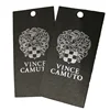 Custom logo and hot stamping foil luxury black card matt paper hang tag label