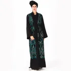 Muslim simple fashion women's abaya robes Islamic sequins embroidery outside loose women clothing