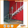 Yekalon 2016 Indoor Modern L-shaped Straight Metal Glass Staircase