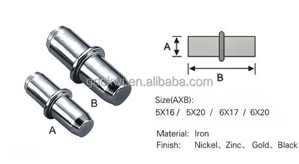 furniture hardware glass shelf support with 8mm pin