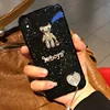 Bling Bling Mobile Phone Case Glitter Cartoon Bear Back Phone Case Cover With Diamond For iPhone X