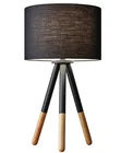 6038 tripod wooden desk lamp black tripod metal table lamp