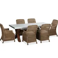 Outdoor Picnic Zinc Top Wooden Dining