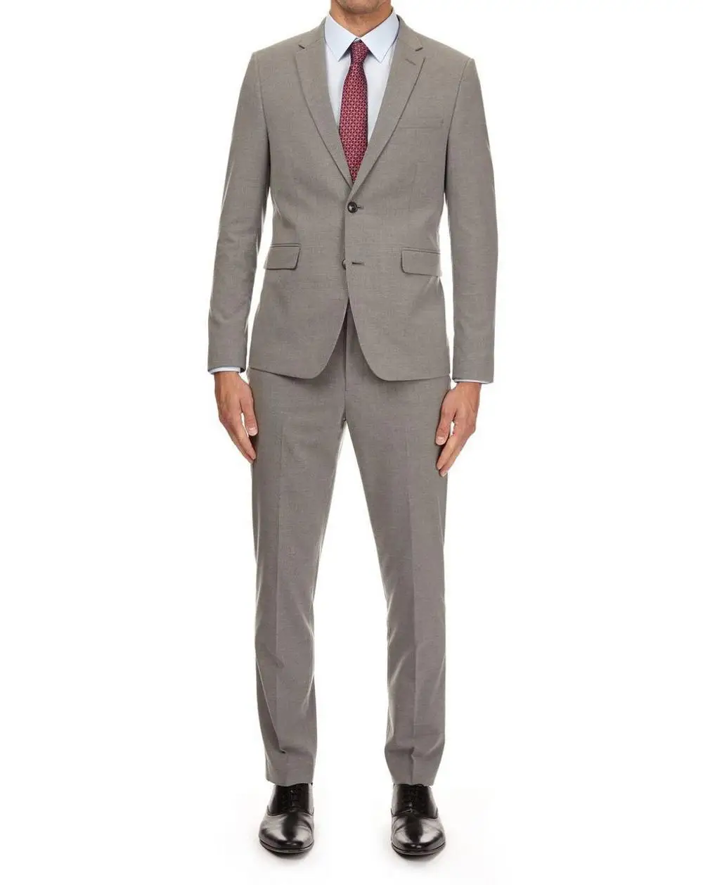 custom 2 piece grey slim blazer suit jacket