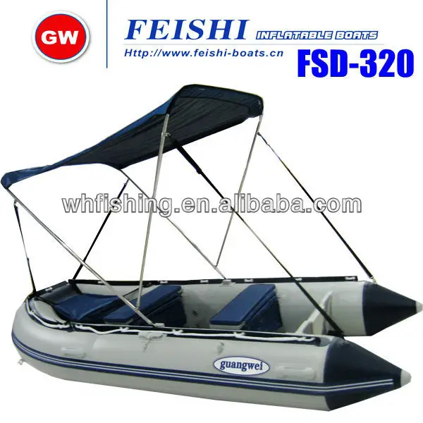 fsd-320 fishing boat , pvc boat , rowing boat with canopy