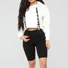 Long Sleeve Crop Top Hoodie Shorts 2 Piece Set Women Clothing