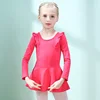 Ballet Leotard Girls Long Sleeve Round Neck Tutu Skirt Kids Ballet Dancing Dress Performance Practice Children Wear DN1854