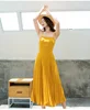 New arrival women high class strap sleeveless chiffon pleat ankle length long maxi dress OEM/ODM guangzhou manufacturer