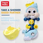 ingbaby ocean play shower plastic whale spray water rotary sea snail new bath toys for kids