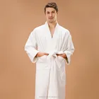 white kimono cotton robe contain 100% cotton produced by hangzhou clothes company