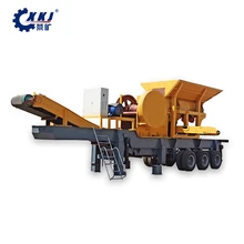 Track mobile impact crusher plant with belt
