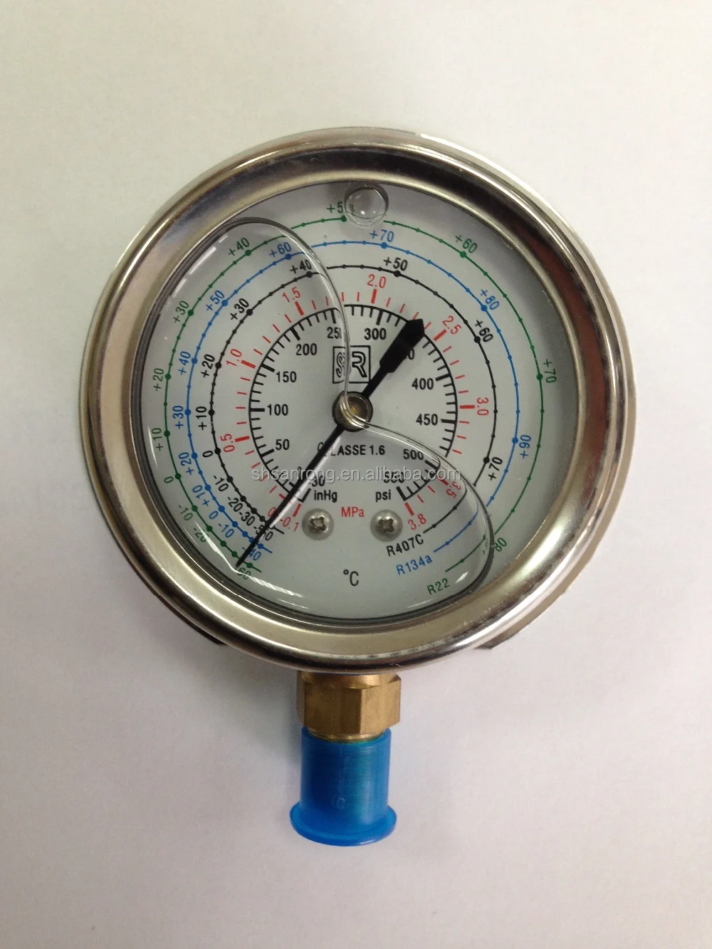 Sanrong R410a Refrigerant Gas Oil Pressure Gauge For Air Conditioner