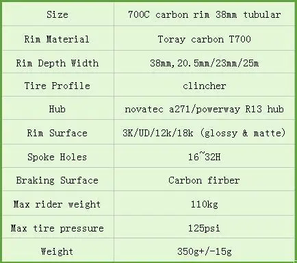 Road bicycle wheel rims 700c 38mm profile 23mm width carbon road bike Clincher wheel rims carbon clincher wheel bike rims