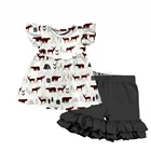 2018 Lovely Ruffled Girls' Clothing Sets Two Piece Outfits Boutique Children Clothing Sets