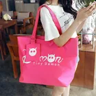 New Style Pink Nylon Women Shopping Tote Shoulder Bag