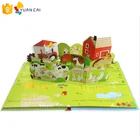 Custom printing children easy English 3d pop up cartoon animal story cardboard books