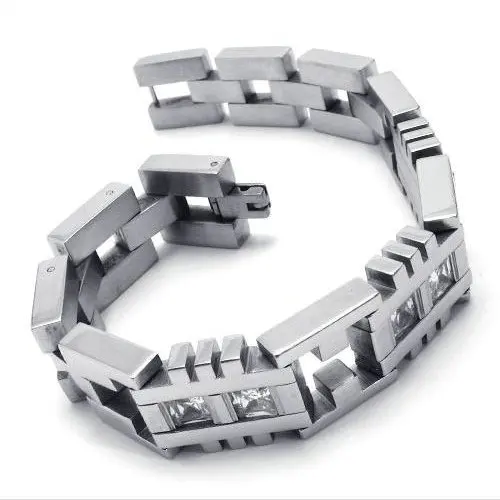 New Arrival Hot Sale Elegant Chic Gothic & All-Purpose Style Gentle Bracelets Made By Stainless Steel With Length 8.46inch