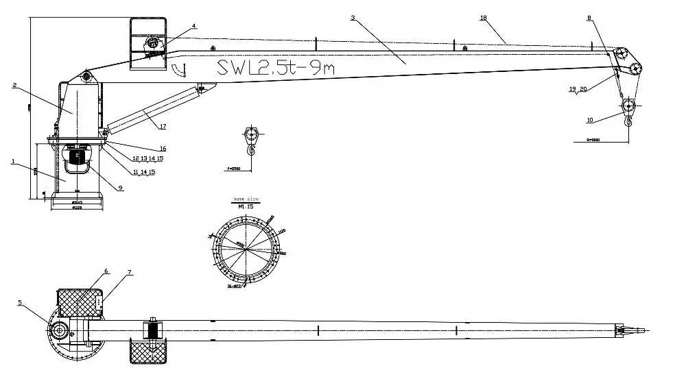 Marine Electrohydraulic Deck Boom Crane,Customized Loading And Unloading Ship Crane Buy
