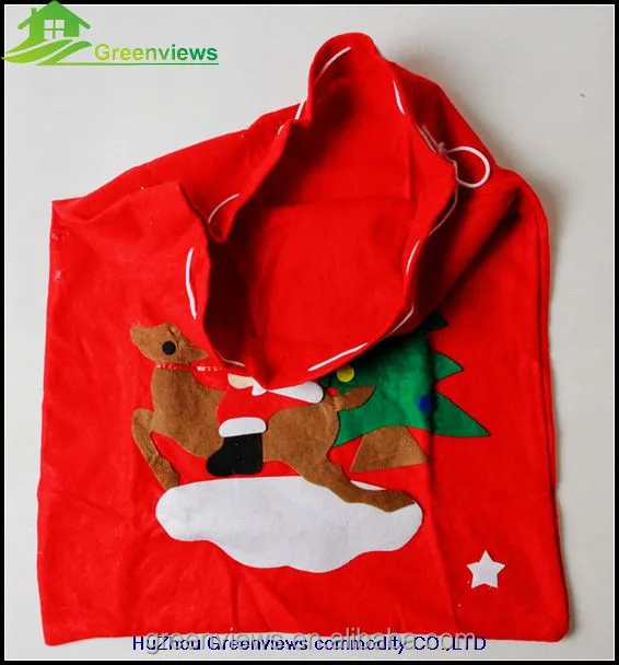 cheap small red velvet christmas santa sack drawstring gift bag