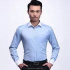 Men european style office blue long sleeve wholesale dress shirts for men
