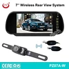 7" Car LCD Monitor Mirror+Wireless IR Reverse Car Rear View Backup Camera Kit