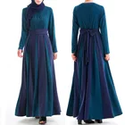 Exclusive New Design Hot Sale Navy Two Tones Women Islamic Full Length Dubai Abaya For Ladies Muslim Clothing
