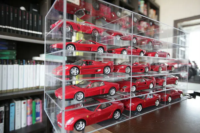 Tabletop Display Case For 1 18th Scale Model Cars With 3 Shelves And