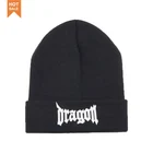 Jacquard Pattern Embroidered Black Heather Men Custom Bamboo Black Wholesale Beanie Hat Winter