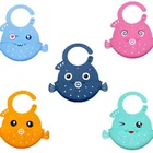 Waterproof Lovely Baby Infants Kids Silicone Baby Lunch Bibs Cartoon Apron