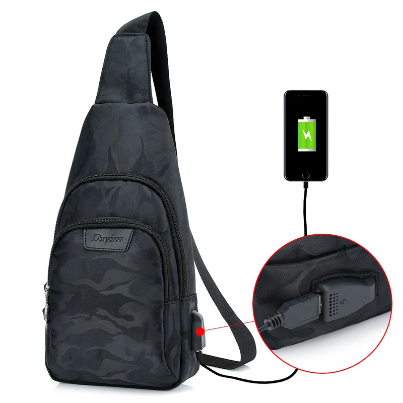 Anti Theft Backpack Men USB Rechargeable Polyester Chest Bag Casual Boy Single Shoulder Teenager Bags Sac A Dos Homme BP0207 (27)