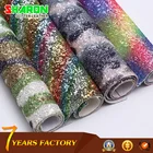 New rainbow white sparkle chunky glitter fabric for hairbow(SR16087)