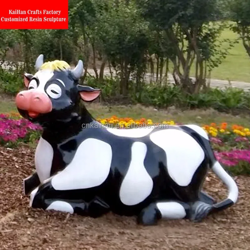 large cow garden statue