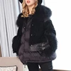 High Quality Purple / Black Down coat with fur / winter Down jacket For Women