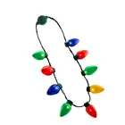 Christmas String Lights Bulb Necklace 9 Bulbs LED Party Favors Light Up Necklace for Xmas Party