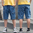 new style fashion casual comfortable boy's jeans cargo shorts for children